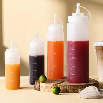 Quetschflaschen für Gewürze mit Aufsatzkappe, Quetschflaschen für Soßen, Olivenölflaschen, Ketchup