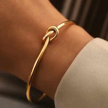 Edelstahl-Armbänder, Vintage-Stil, Herrenmode, gewebte Twist-Textur, Armreifen für Damen, Schmuck, Statement
