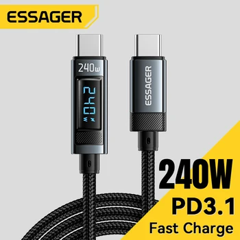 Essager 240 W USB Typ C auf USB C Kabel 100 W PD 3.1 Schnellladekabel für iPhone 15 Pro max MacBook Pro Xiaomi