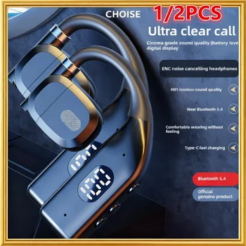 1-2 Ohrhörer Kabellose Bluetooth 5.4 Kopfhörer Gaming Sport-Headset HiFi Stereo Geräuschunterdrückung