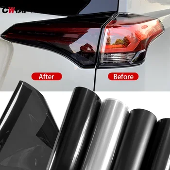 Glänzende Transparente Lichtschwarz Rauch-PVC-Folie Scheinwerfer-Rücklicht-Abdeckfolie Aufkleber DIY Auto