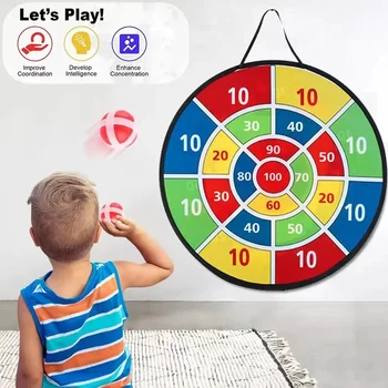 Kinder mit klebrigem Ball, 74 cm großes Dartbrett, interaktives Familienspiel, pädagogische Arithmetik