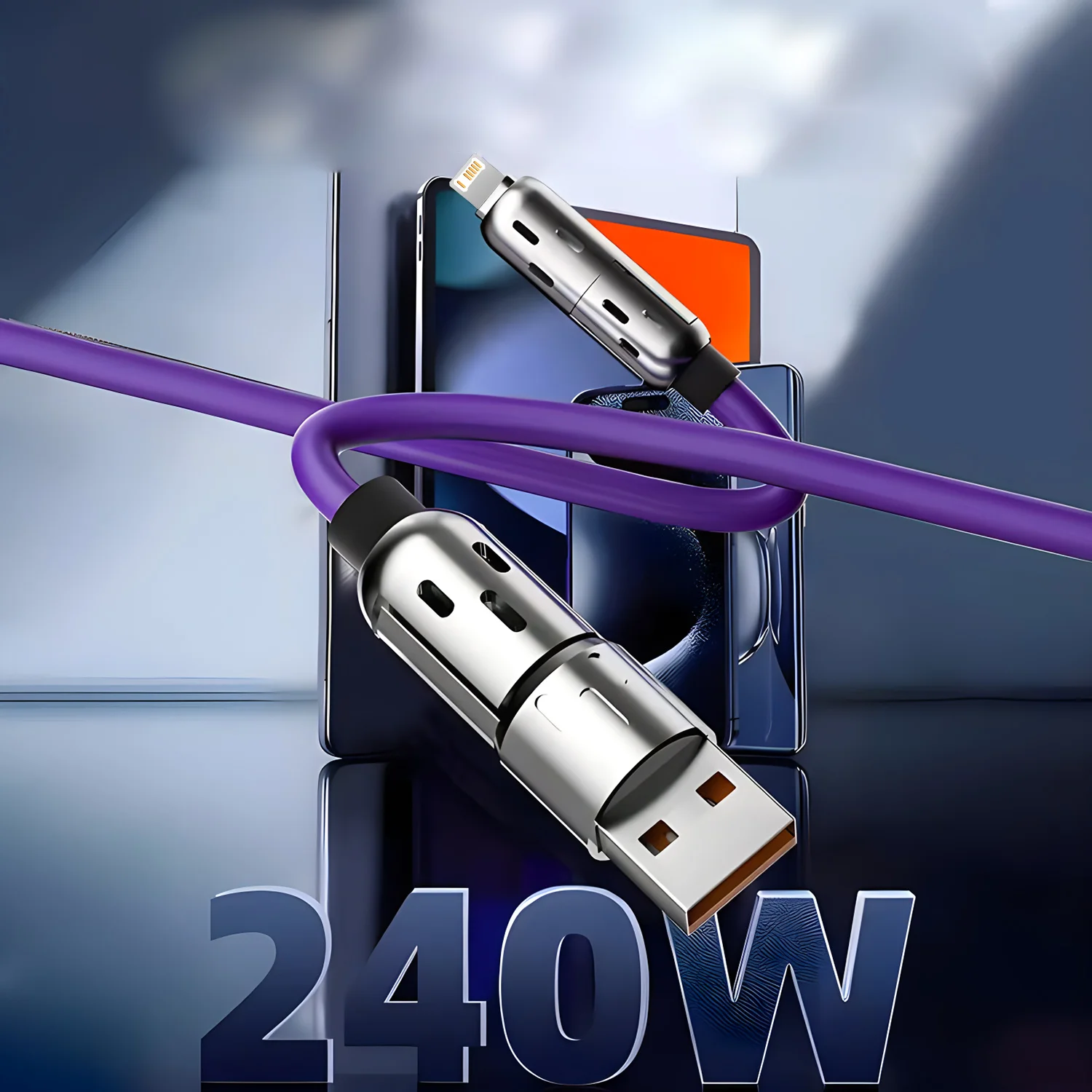 4-in-1 Ladekabel 240 W: USB-A/USB-C auf USB-C/Lightning – Bild 5