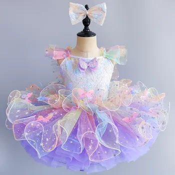 Kinderkleidung Prinzessinnen-Bühnenkostüm Kinderbekleidung Party Elegantes Tutu Ballett-Trikot für Mädchen