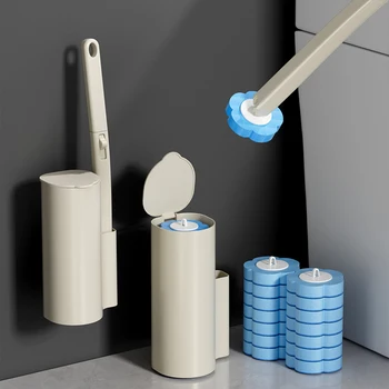 Neuer, wandmontierbarer und stehender, vielseitig einsetzbarer Einweg-Toilettenbürsten-Set, reinigt und sorgt