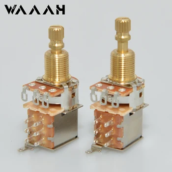 Gitarre Push/Push Potentiometer A250K/B250K/A500K/B500K Messing Kurze Lange Split Welle neue Version Kein Mehr