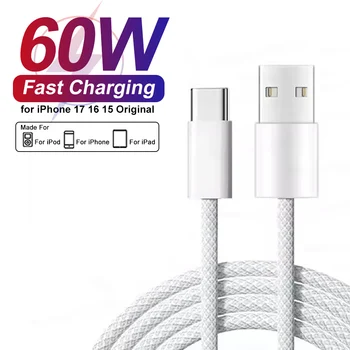 USB auf USB-C Kabel 60 W, geflochten, für iPhone 15/16/17