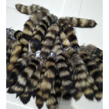 Waschbärenschwanz-Schlüsselanhänger, flauschige Schwanzkette, Schlüsselanhänger, personalisierter