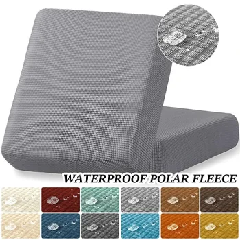 Wasserdichter Sofa-Sitzkissenbezug, Jacquard-Sofabezug aus Polarfleece, elastisch, abnehmbar, Couchbezug