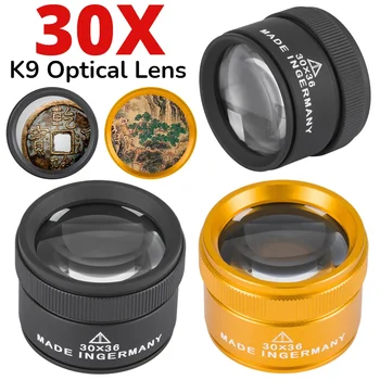30X 36mm Lupe für Präzisionsarbeiten K9 Optische Linse Monokel Uhr Lupe Lupe Handheld Münze Briefmarken