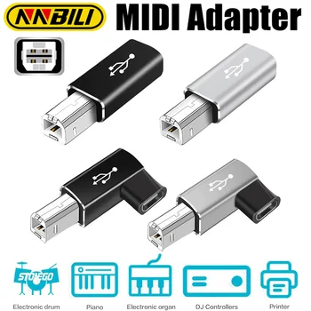 NNBILI USB-B-Stecker auf USB-Typ-C-Buchse, Adapter für Scanner, Drucker, Konverter, USB-Übertragung