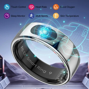 R08 Smart Ring Für Männer Frauen Touch Control Funktion Gesundheit Monitor IP68 5ATM Wasserdichte Haut