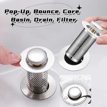 Waschbecken-Abflussfilter Pop-Up Bounce Core Stopper Haarfänger Dusche Waschbecken Sieb Küche Badezimmer