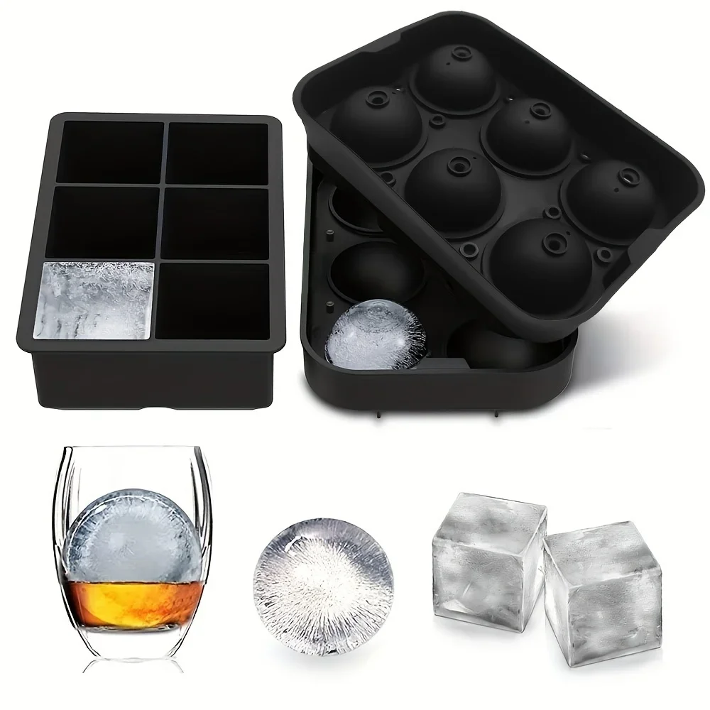 6-Gitter Eis Silikon Würfel Form Tablett DIY Einfrieren