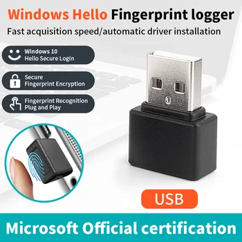 Mini-USB-Fingerabdruckerkennungsgerät, Biometrie, Sicherheitsschlüssel, PC, Laptop, Windows 10, 11, Hallo