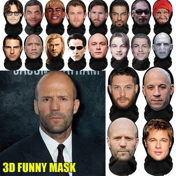 2026 3D Nahtlose Maske Lustige Gesichtsmuster Kopftuch Promi Eisseide Sonnenschutz Kopfmaske Halloween Cosplay