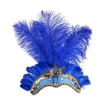 Bunter Feder-Kopfschmuck Brasilianischer Karneval Dekorativer Showgirl-Haarreif Bühnen-Performance Kopfschmuck