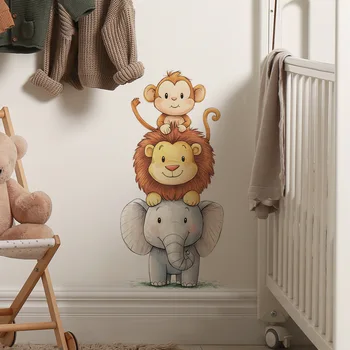 Niedliche Waldtiere Wandaufkleber für Kinderzimmer, Kinder, Jungen, Mädchen, Babyzimmer, Dekoration