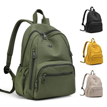 Modischer Rucksack für Damen, leichter Nylon-Rucksack, Damenrucksack mit mehreren Taschen, für den täglichen