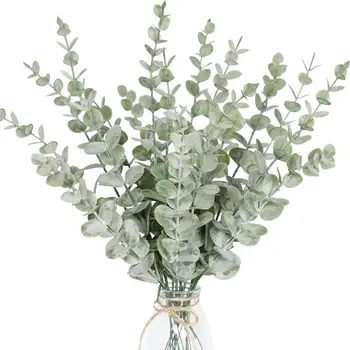DIY künstliche Eukalyptus Wandbehang Dekor Grün Boho Home Dekorationen Bauernhaus rustikale Pflanzen