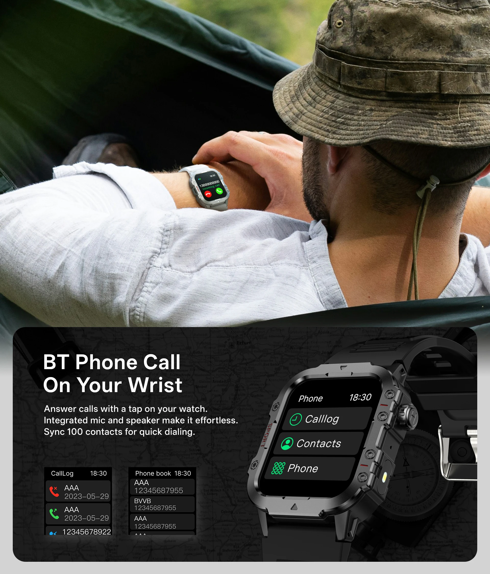 2026 Neue Militärische Smartwatch für Herren IP67 3ATM – Bild 4