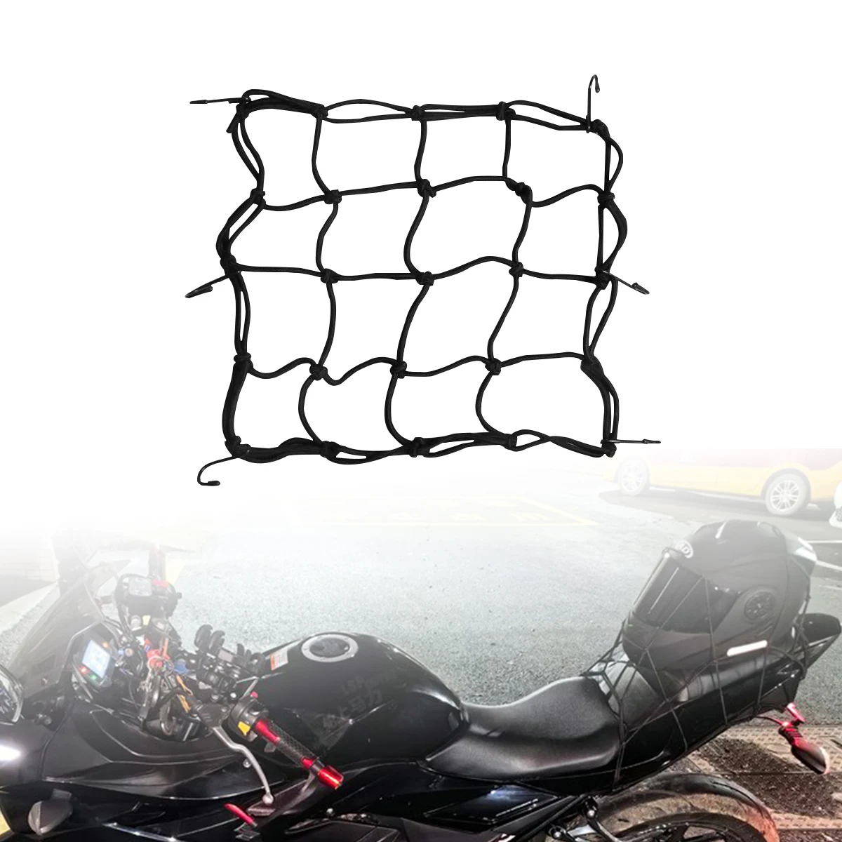 Bungee Cargo Net Stretch Gear Helm Gepäcknetz für Motorrad – Bild 3