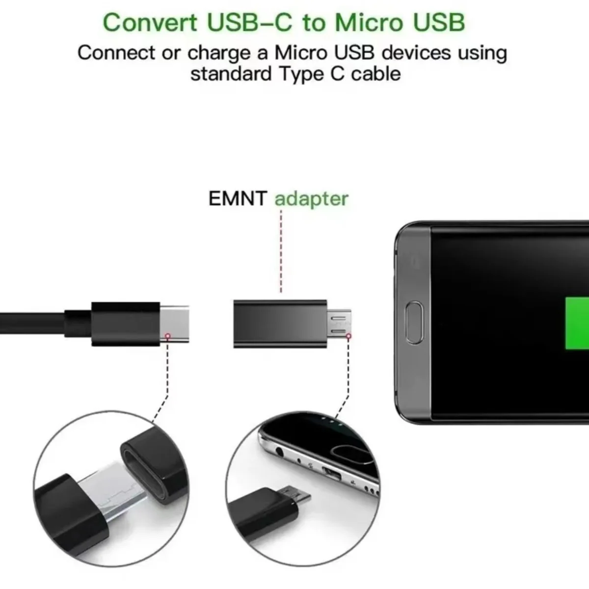 1/2/4 Stück USB-C-Buchse auf Micro-USB-Stecker-Adapter – Bild 2