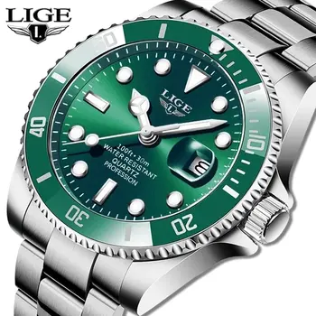 Lige top marke luxus mode taucher uhr herren 30atm wasserdichte datum uhr sport uhren herren quarz armbanduhr
