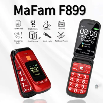 Senior Flip Dual Display Handy für ältere Menschen Zwei SIM-Karte Große Taste Geschwindigkeit Zifferblatt