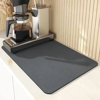 Super saugfähige, große, saugfähige Küchenmatte, rutschfest, zum Ablassen von Kaffeegeschirr, Trockenmatte