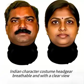 Realistische Party-Maskenkopfbedeckung im indischen Stil, abstrakte und lustige Cosplay-Maske, unverzichtbare