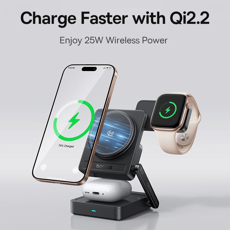 Qi2.2 3-in-1 magnetisches Ladegerät 25 W für iPhone, Apple – Bild 2