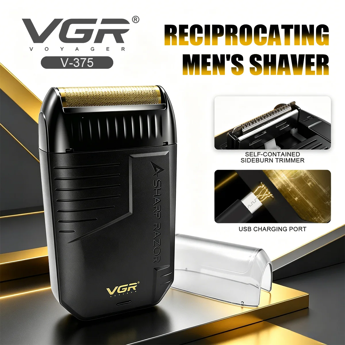 VGR Rasierer Wiederaufladbarer Rasierer Professioneller