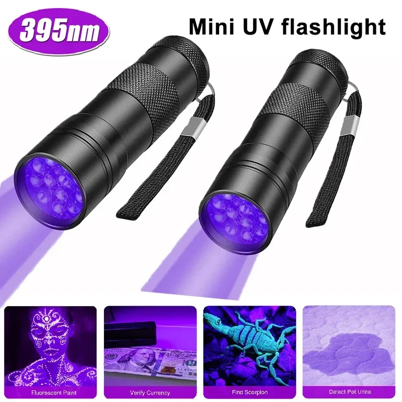 9/12 LED tragbare UV-Taschenlampe, Schwarzlicht, 395 NM