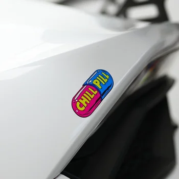 CHILL PILL Kapselaufkleber, 1 Stück, wasserfeste Vinyl-Aufkleber, lustige Verzierung für Auto, Motorrad