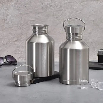2000 ml Große Kapazität Sport Wasser Flasche Einwandige Edelstahl Wasserkocher Reise Outdoor Tragbare Flaschen