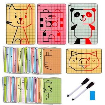 Symmetrisches Zeichenspielzeug für Kinder mit 30-seitigem Gitter, fokussiert auf Feinmotorik beim Schreiben