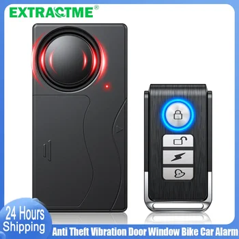 Extractme 108 dB Diebstahlalarm, kabelloser Vibrationsalarm mit Fernbedienung, Tür- und Fensteralarm