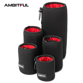 AMBITFUL Kameraobjektivtasche Kordelzugtasche mit S M L XL Größe für Canon Sony Nikon DSLR