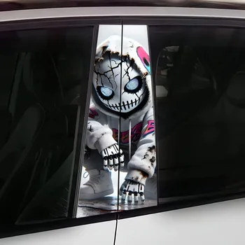 Coole Punk-Vinyl-Auto-B-Säulen-Aufkleber für Glas- und Metalloberflächen mit schlanken Formen (2 Stück)