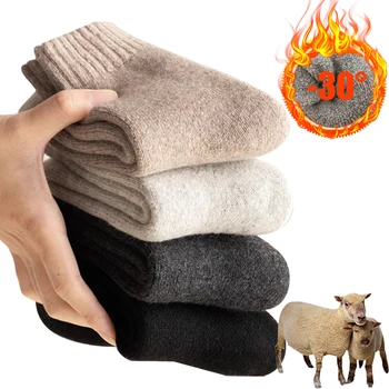 Winter Warme Frauen Socken Wolle Männliche Männer Socken Super Dicker Feste Socken Merino Wolle Socken Gegen