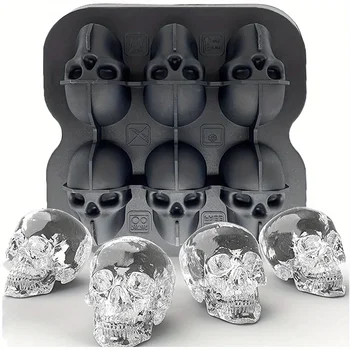 Schädel Eis Ball Form Silikon 3D Flexible Eiswürfel Trays BPA FREI Eis Trays Für Gefrierschrank Horror Schädel