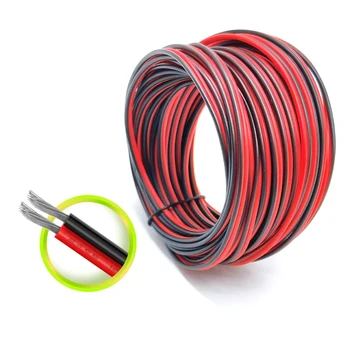 5/10 m rot-schwarzes elektrisches Kabel, 18/20/22/24/26 AWG, LED-Streifenkabel, 2-adriges, verzinntes