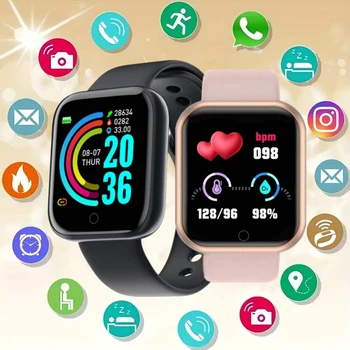 Sport-Smartwatch für Damen und Herren, Smart-Armband mit Musiksteuerung, Fitness-, Schritt