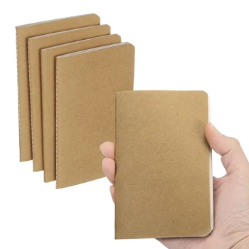 A6 Mini-Taschen-Notizbuch, Kraftpapier, liniert, Tagebuch, Notizblock, 30 Blatt/60 Seiten, tragbares