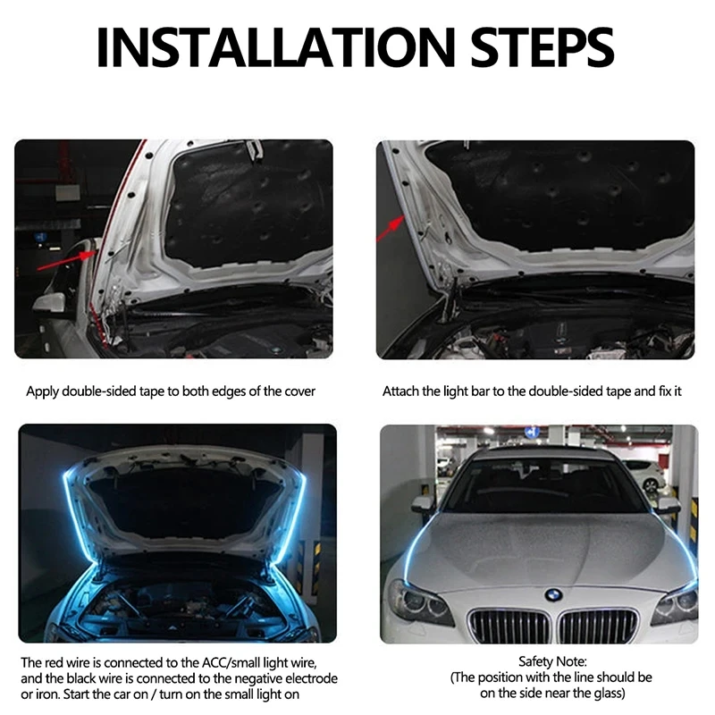 150 cm LED Tagfahrlicht Scan Start Auto Motorhaube Dekorative – Bild 2