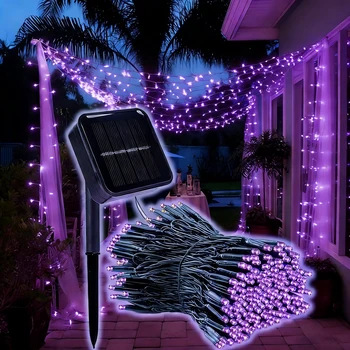 Solar-Lichterketten für den Außenbereich, 20/50/100/200 LED, wasserdichte Solarleuchten mit 8