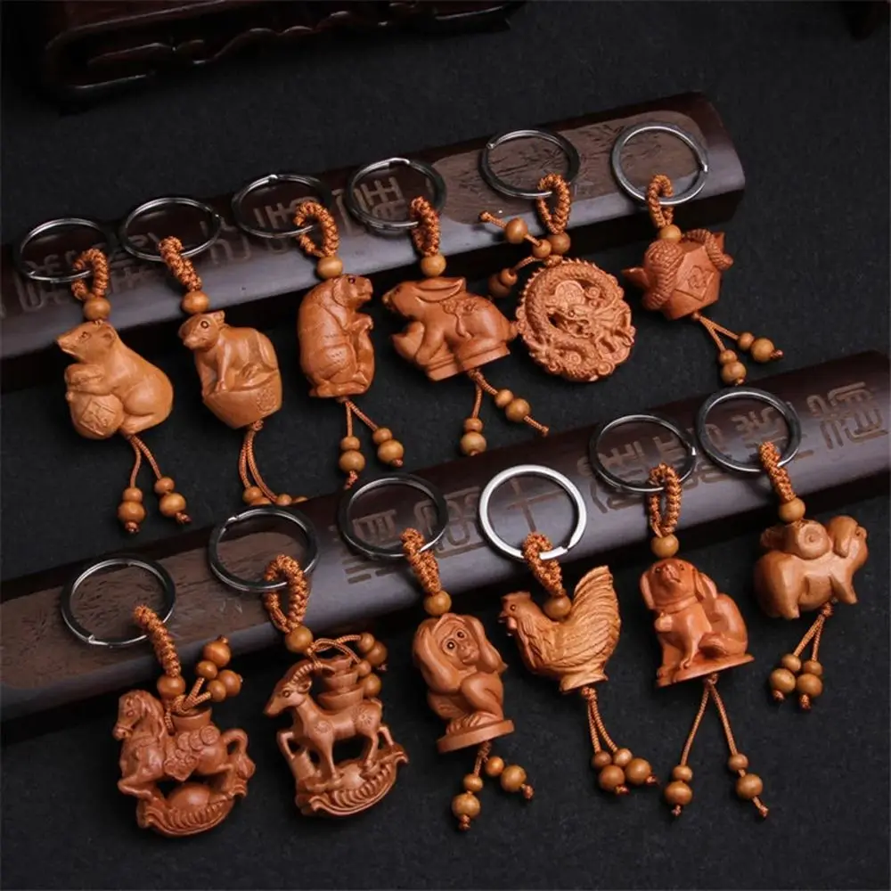 Ethnisches Maskottchen Mahagoni Chinesisch 12 Tierkreis