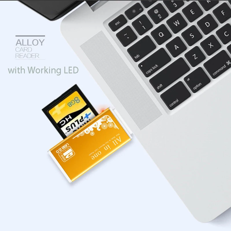 Legierungskartenleser 4 Ports USB2.0 Micro SD TF M2 MS Pro – Bild 5