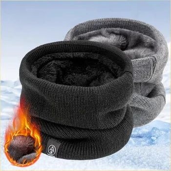Winter-Halswärmer-Schal, mit Fleece gefüttert, winddicht, weiche Wärmeisolierung für Männer und Frauen